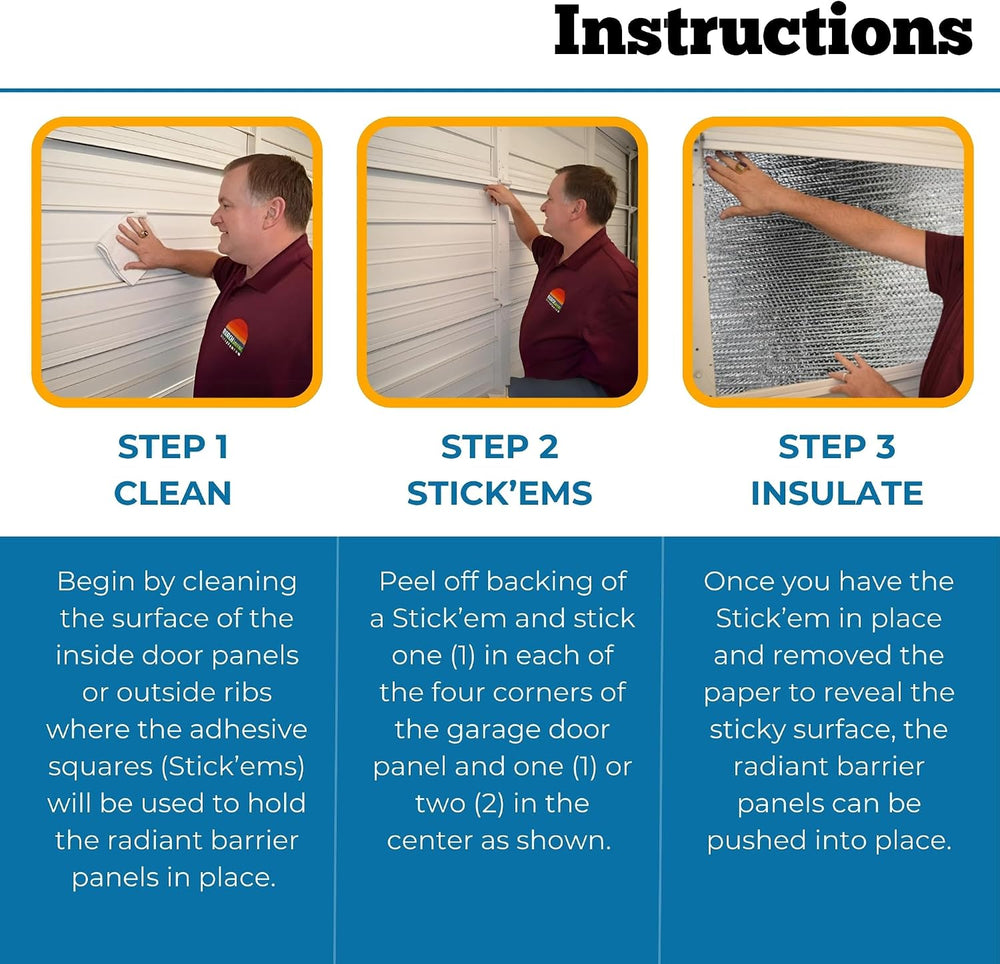 Garage Door Insulation Kit, Reflective, 8x8 Single Door