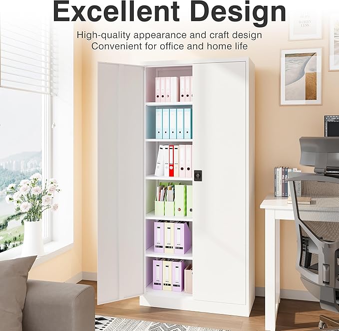White Metal Storage Cabinet