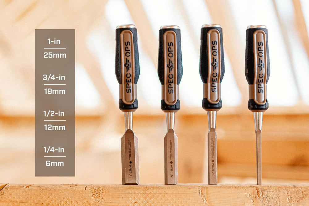 Spec Ops Tools Wood Chisel for Carpentry & Woodworking, Beveled Edge High...