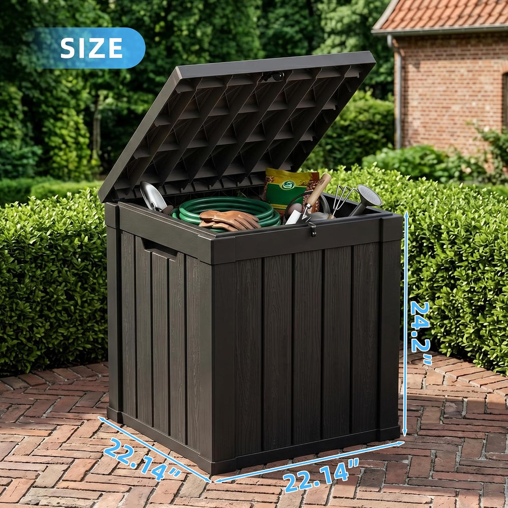 PatioZen 50 Gallon Outdoor Deck Box,Waterproof Resin Outdoor Storage Boxes, O...