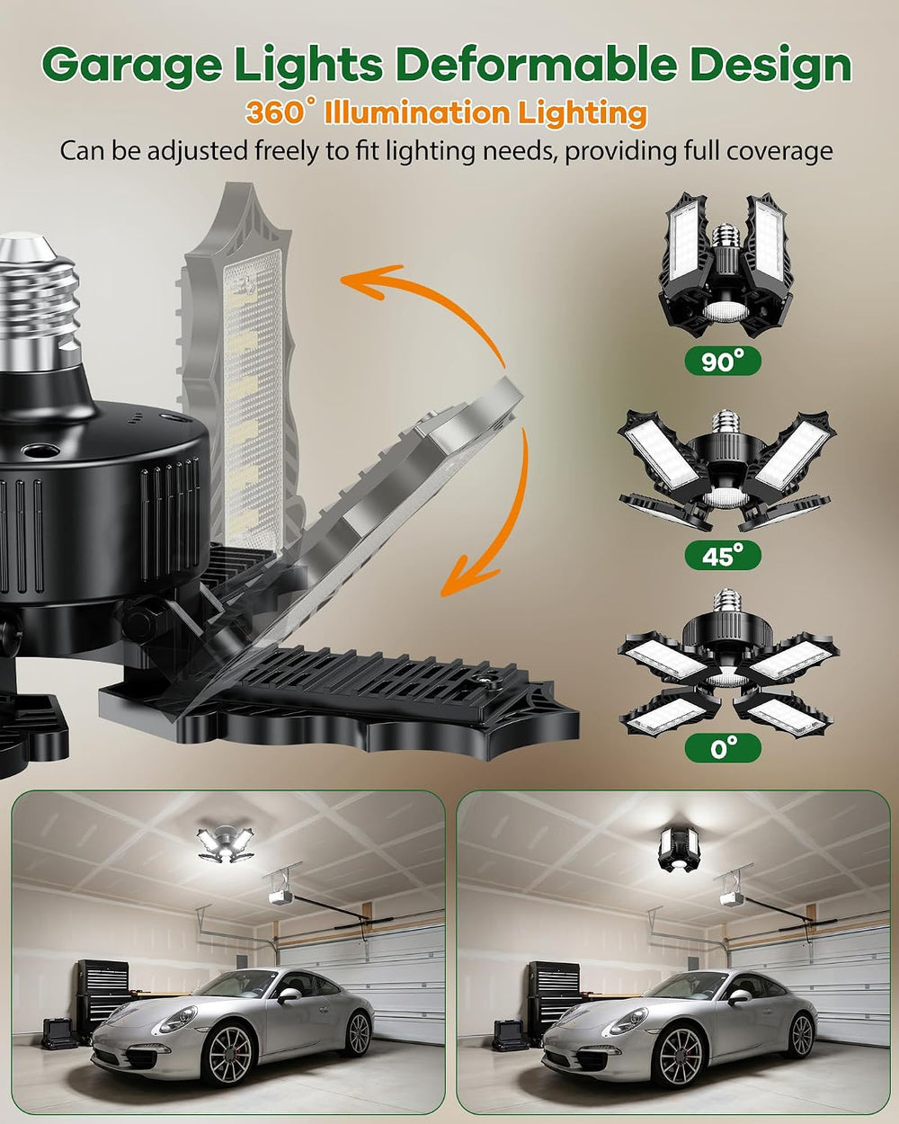 ISKYDRAW Garage Lights 120W 10 Pack, 12000LM LED Shop Light Bay Lighting
