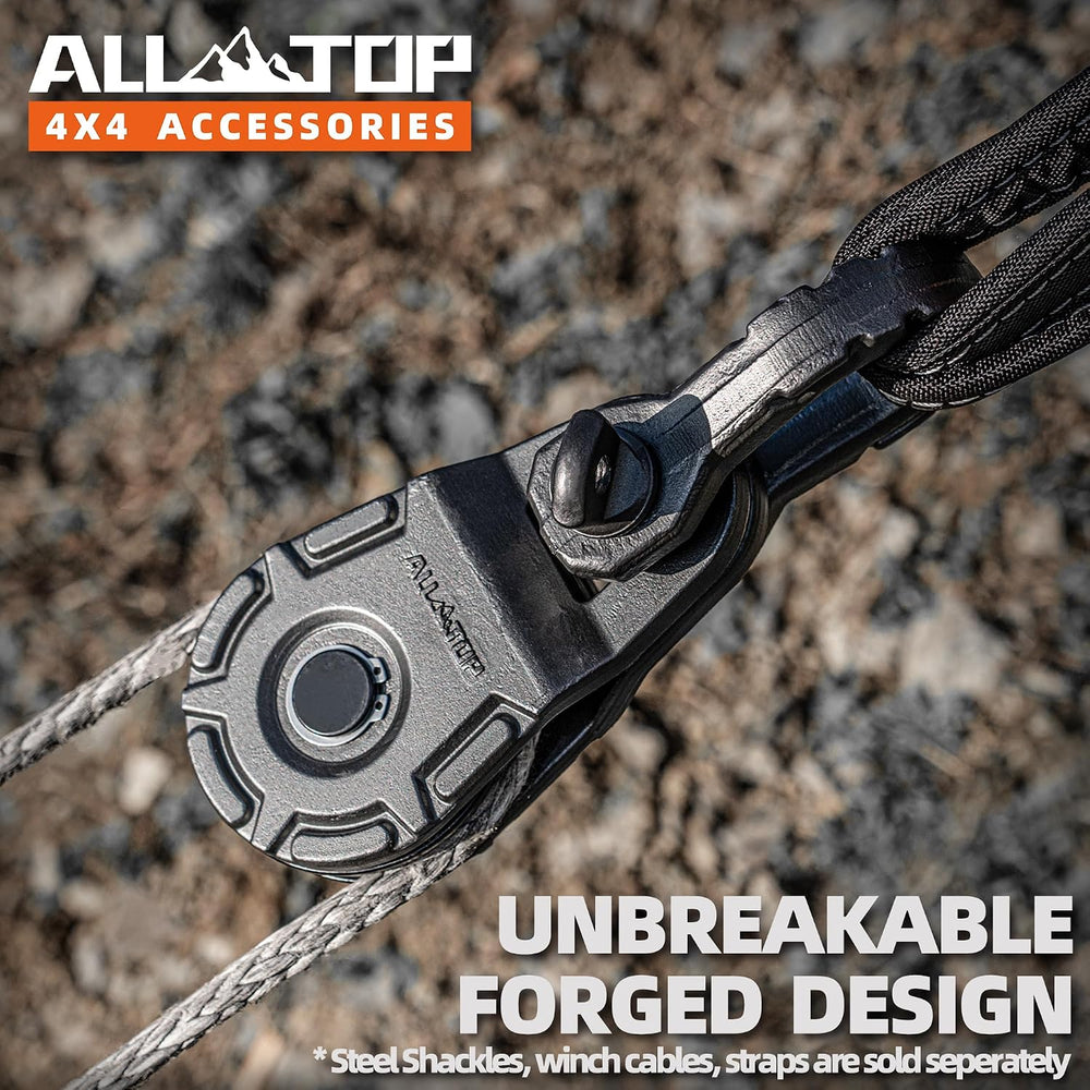 ALL-TOP Forged Snatch Block (18 Ton Work Load) Extreme Recovery Winch Pulley ...