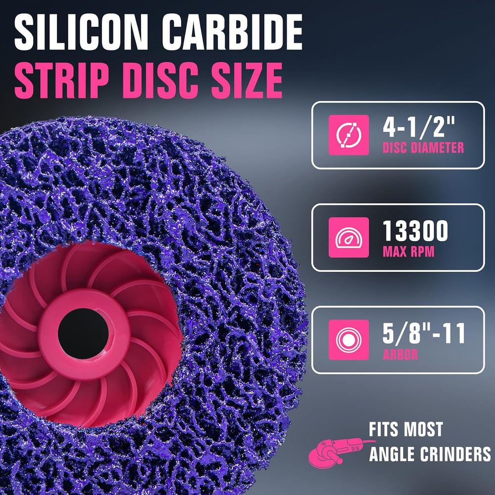 4-1/2Inch Stripping Discs for Angle Grinder, 5/8-11, Purple, 12-Pack