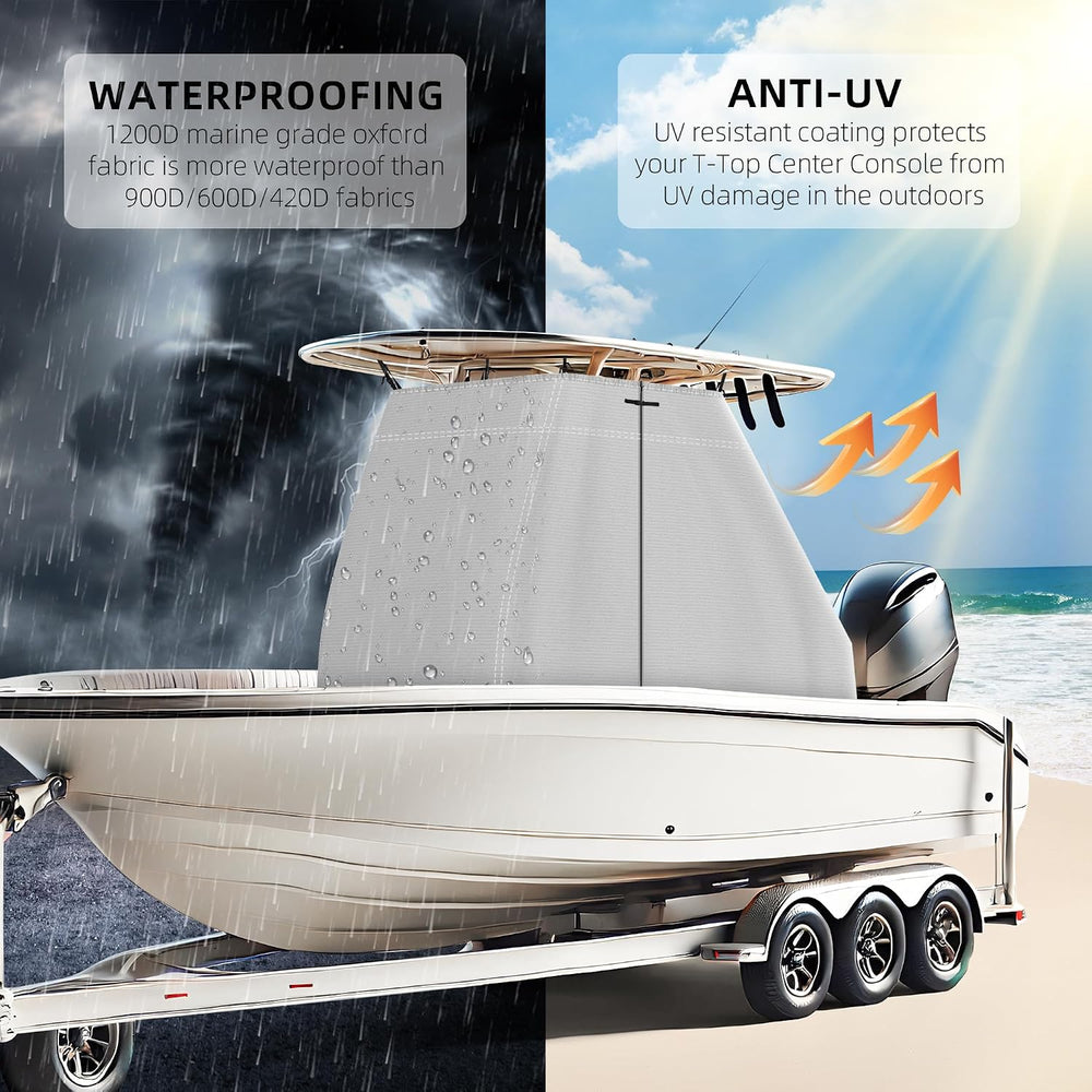 1200D Waterproof T-Top Boat Center Console Cover with Motor Cover