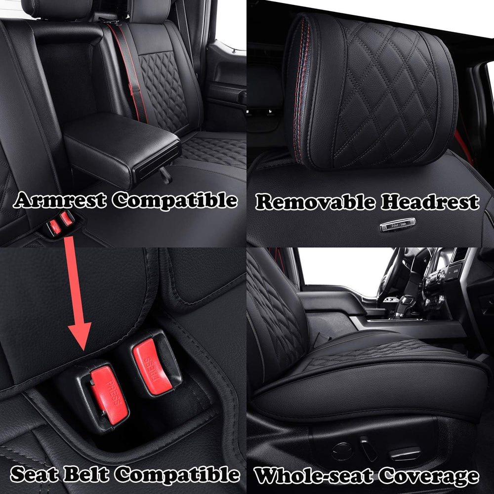 Aierxuan Car Seat Covers for Ford F150 F250 F350 F450 Truck (Black)