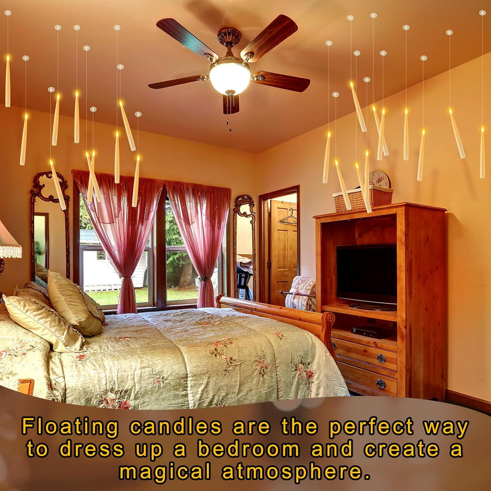 Retisee 40 Pcs Flameless Floating Candles with Wand Halloween Decorations
