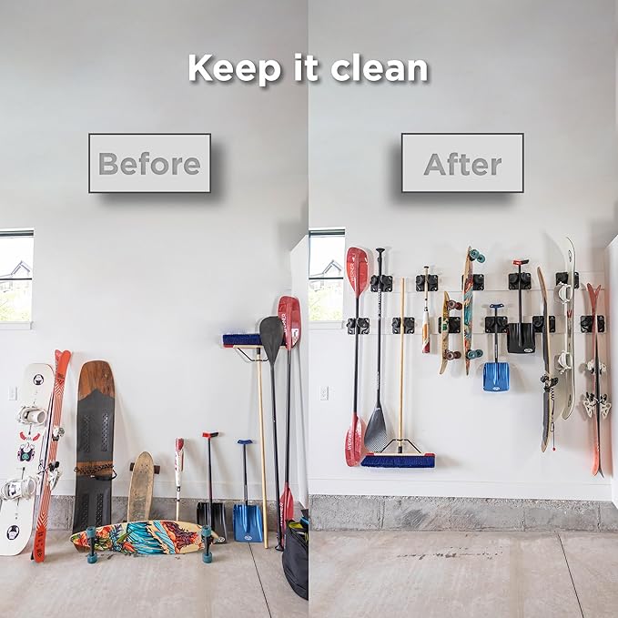 Ultimate Ski & Snowboard Wall Rack | Secure, Non-Slip Storage | Fits Any
