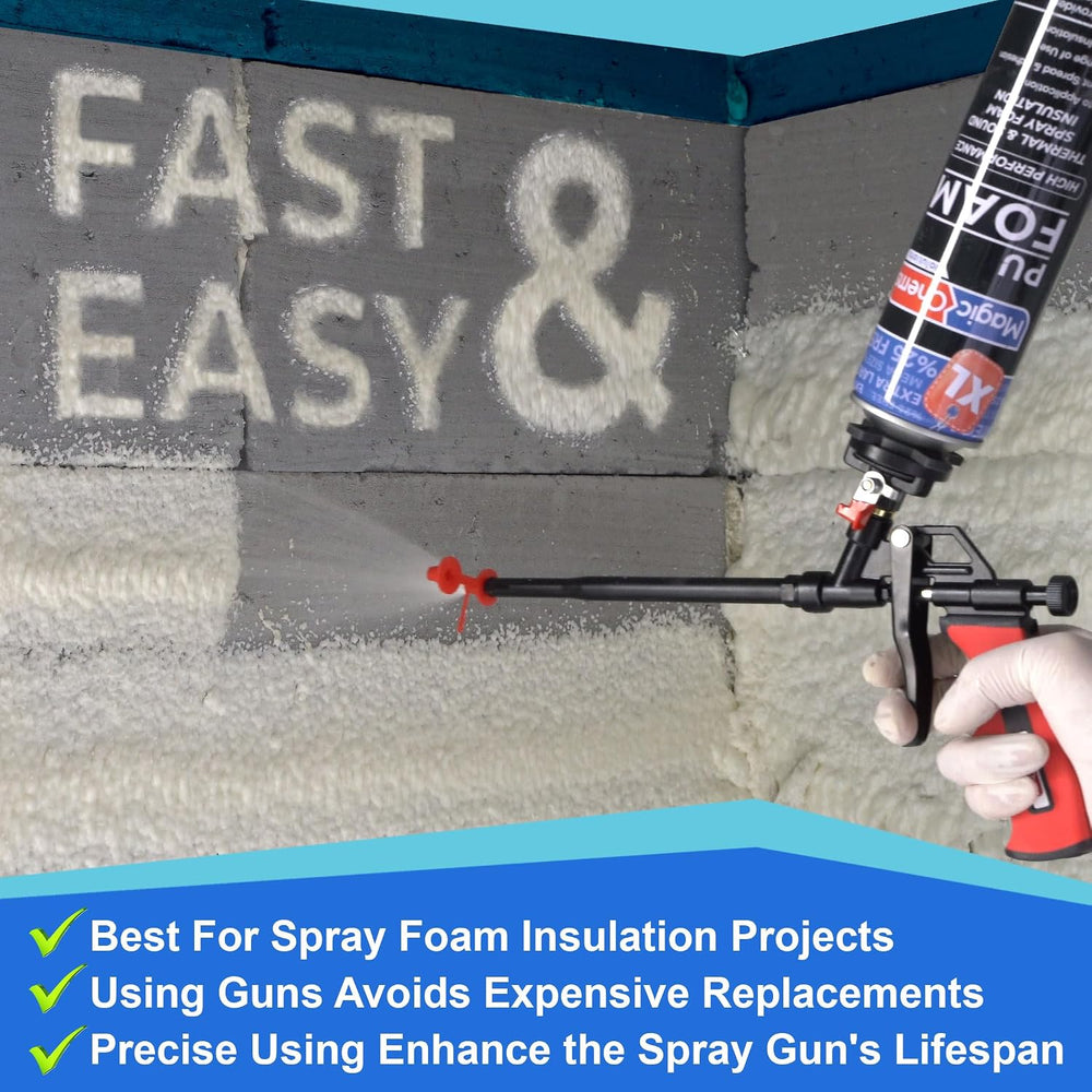 Magic Chems Foam Gun Insulation, Red, Robust Expanding Applicator, 2 Pack