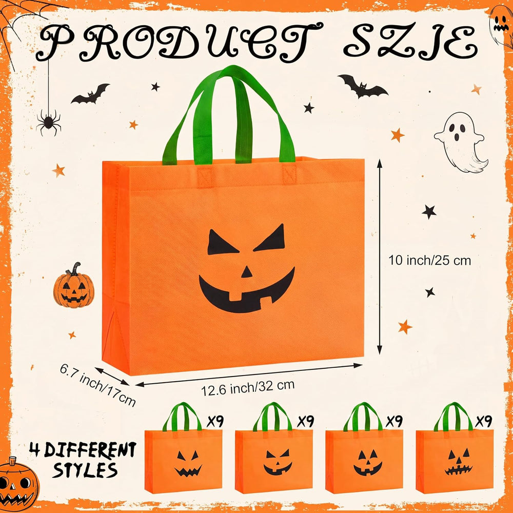 36 Pcs Large Halloween Treat Tote Bags Non Woven Gift Bags 13" x 10&quot...