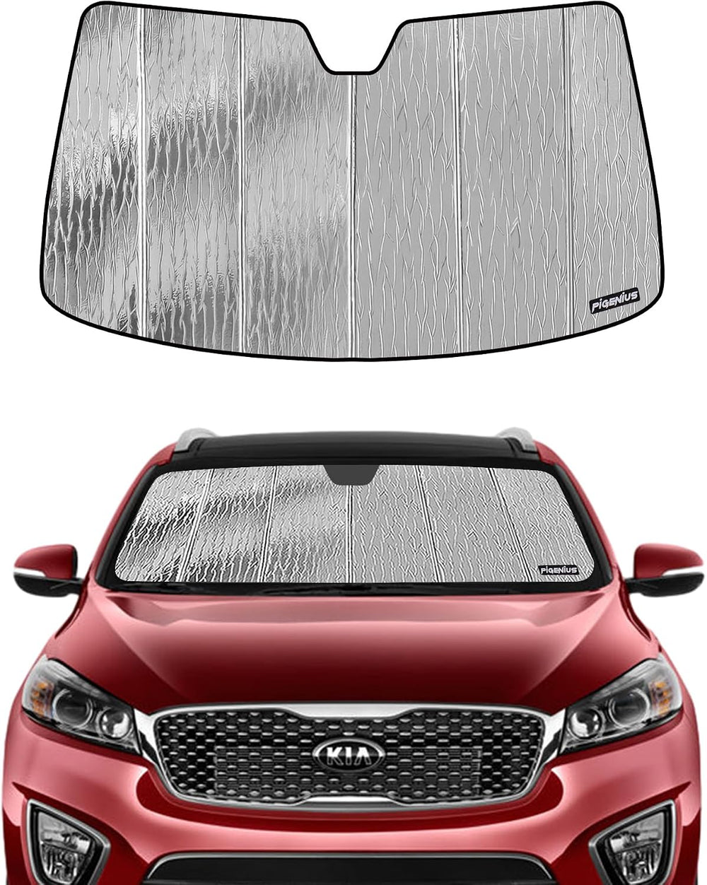 Windshield Sun Shade for Kia Sorento 2016-2020, Front Window Sunshade Shield