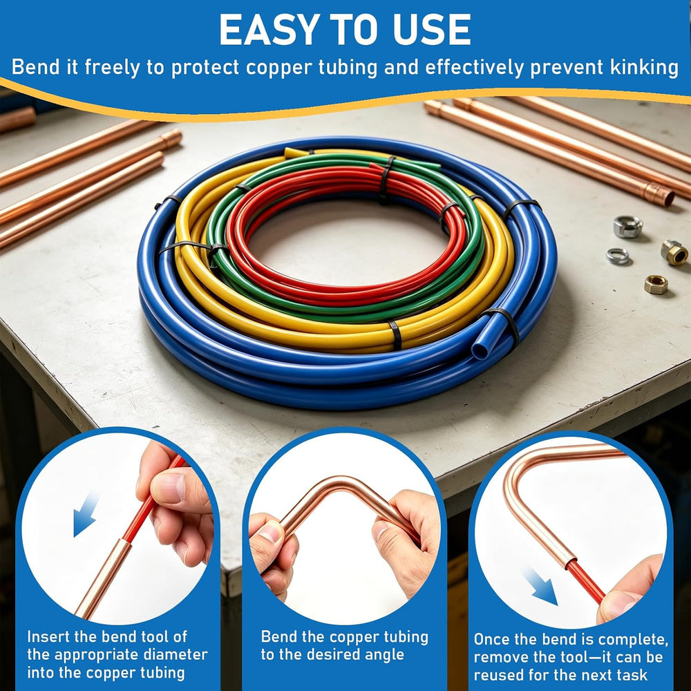 4Pcs 4M Air Conditioning Copper Tubing Pipe Extension Kit 1/4, 1/2, 3/8, 5/8 ...