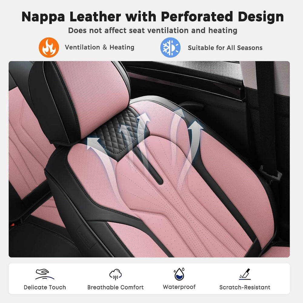 Huidasource Car Seat Covers Front Seats 2 Pack, Waterproof Faux Leather Car S...