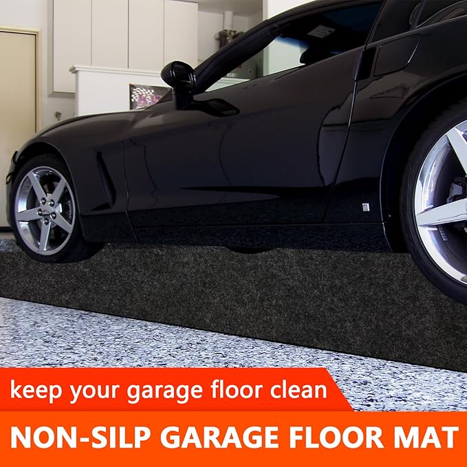 Non-Slip Garage Floor Mat for Under Car, Waterproof Backing, Protects Floor
