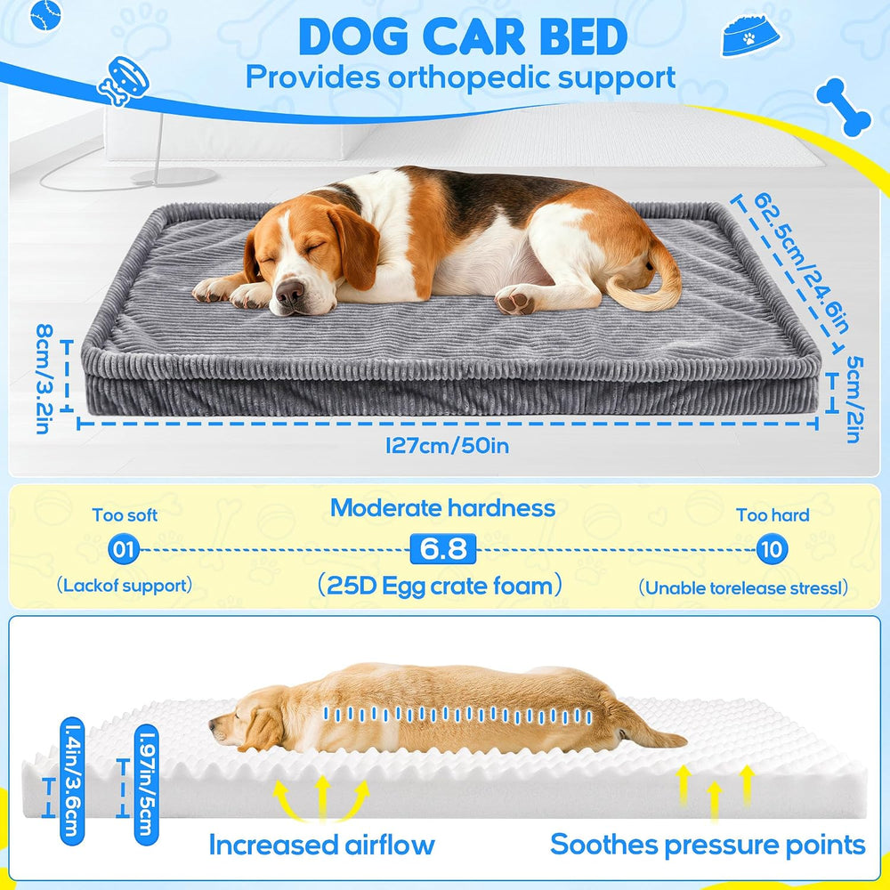 Loiion Dog Car Bed, Non-Slip Backseat Extender Pet Mat 50"x24.6"x2&...