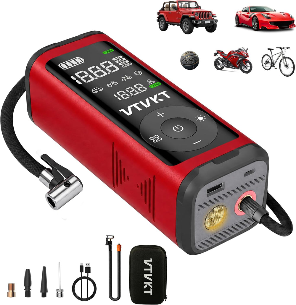 Tire Inflator Portable Air Compressor, 12000mAh Handheld Cordless Air Pump