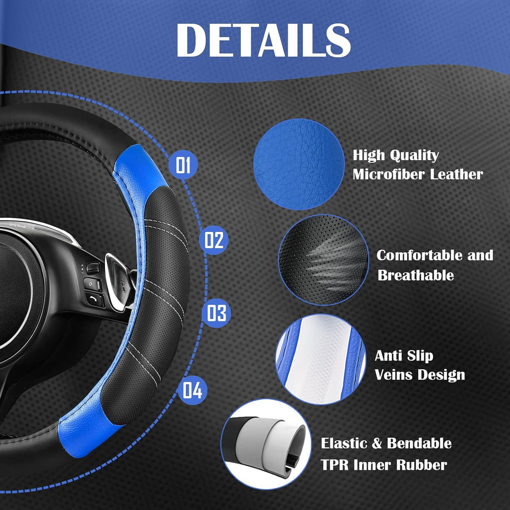CAR PASS Air Mesh Leather Car Seat Covers Full Set, Waterproof Car Floor Mats...