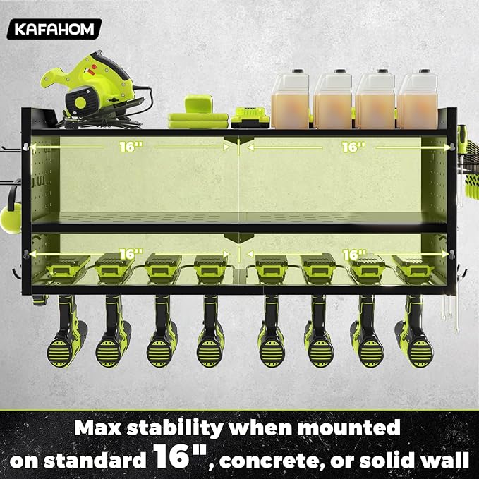 KAFAHOM Power Tool Organizer，Large 8 Drill Holder Wall Mount