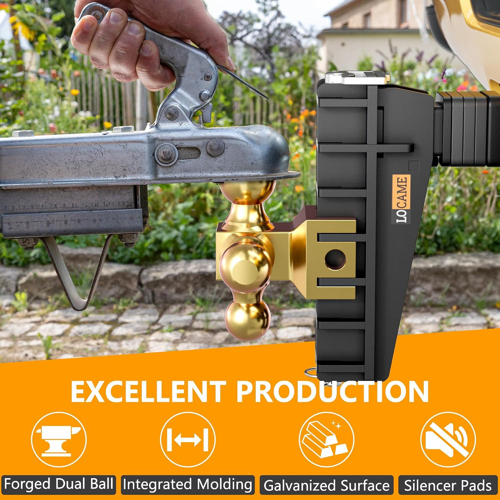 LOCAME Adjustable Trailer Hitch, Tri-Ball(1-7/8'', 2'', 2-5/1...