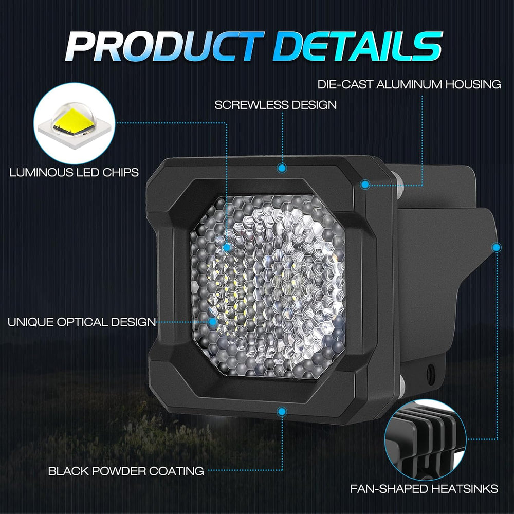Flood Hitch Lights Kits, Niwaker LED Reverse Light for 2x2 Inch Trailer Hitch...