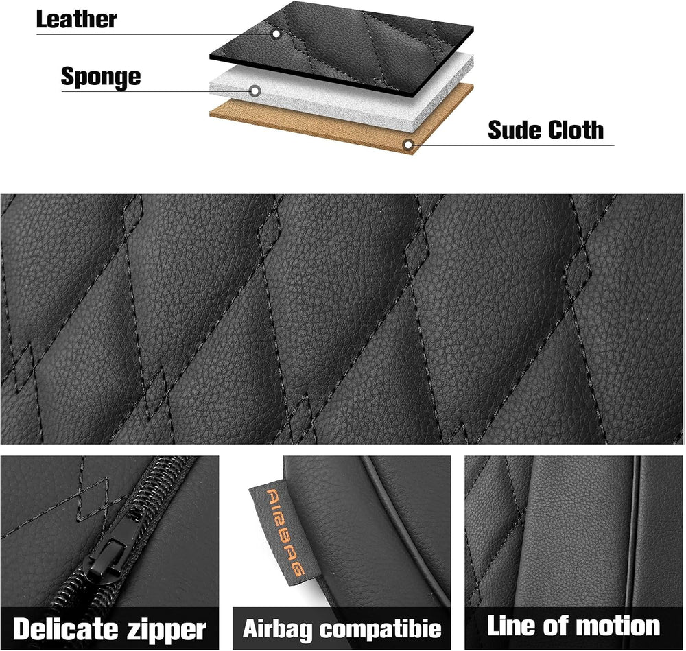 Faux Leather Car Seat Covers Full Set,Luxury and Comfortable Covers for Cars,...