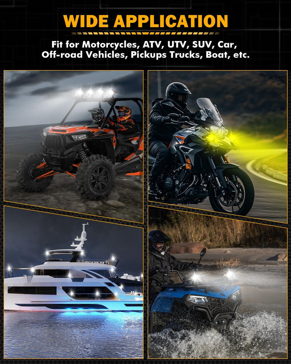 Auxbeam MT8 Series Motorcycle Fog Lights Auxiliary Lights Driving Lights