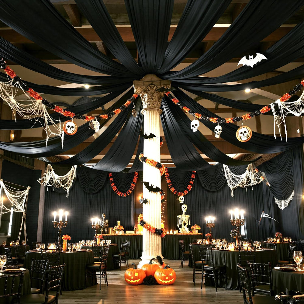 50ftx40ft Black Ceiling Curtain for Halloween Parties