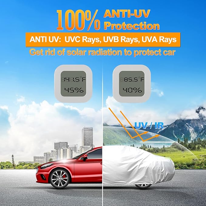 Car Cover for Automobiles All Weather Waterproof Universal Fit for Sedan