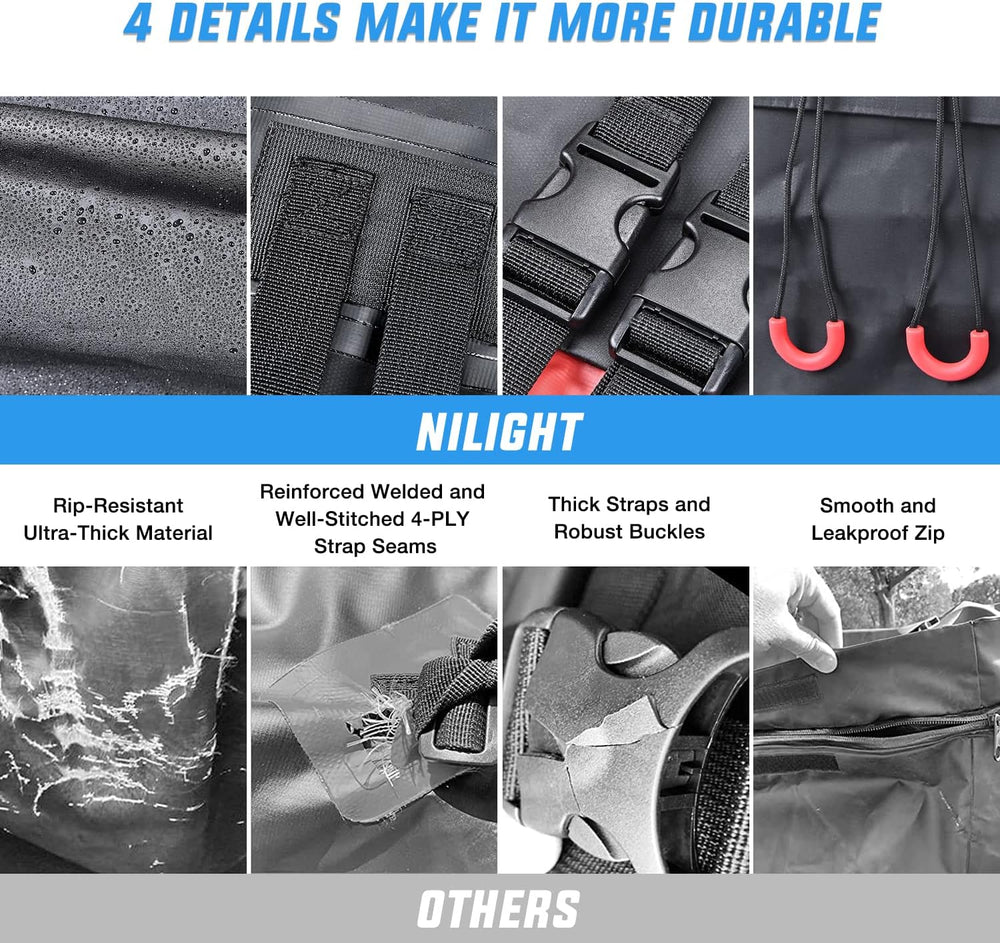 Nilight Car Roof Bag 15 Cubic Feet Waterproof Rooftop Cargo Carrier,Suitable ...