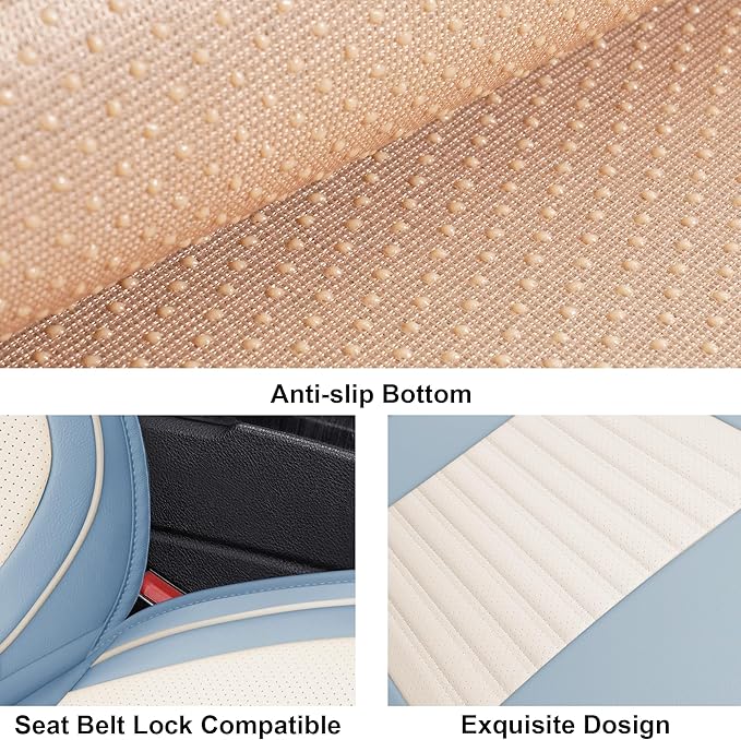 LINGVIDO Universal Car Seat Cover, Breathable and Waterproof Faux Leather