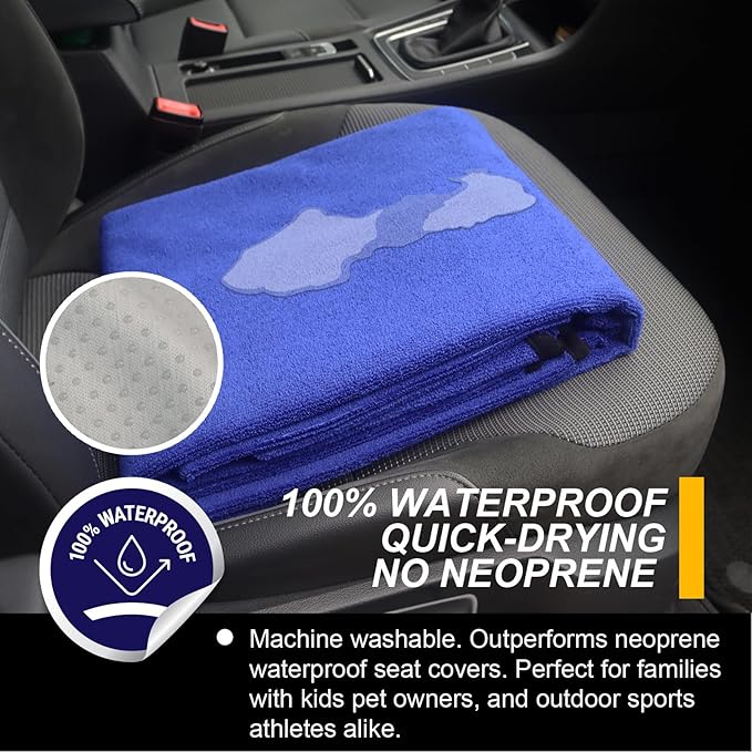 Back Seat Cover for Car Trucks Van SUV, Waterproof Rear Bench Towel Seat Covers