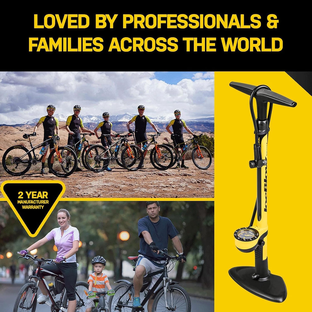 Topeak JoeBlow Sport III Bike Floor Pump, 160 psi, 3-in Gauge, TwinHead
