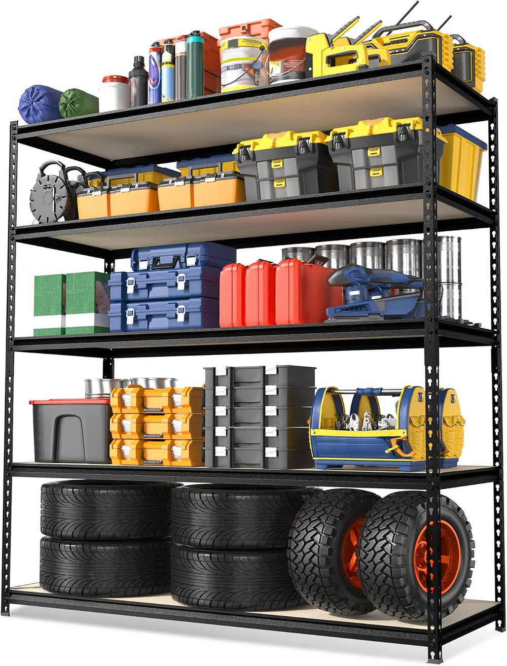 WORKPRO 2500LBS Heavy Load Shelving with Board, 72”H x 48”W x 24”D