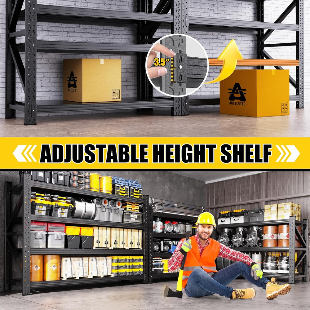79"W garage shelving 6000LBS Heavy Duty Storage Shelves 4 Tier Metal She...