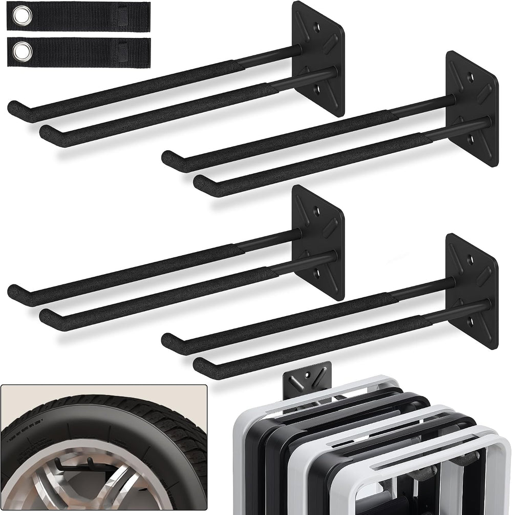 Nacial Garage Wall Hangers, Heavy Duty Ladder Hooks, 12.4 Inch 4 Pack