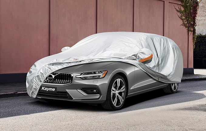 Kayme Car Covers for Automobiles Waterproof All Weather Sun Uv Rain Protection