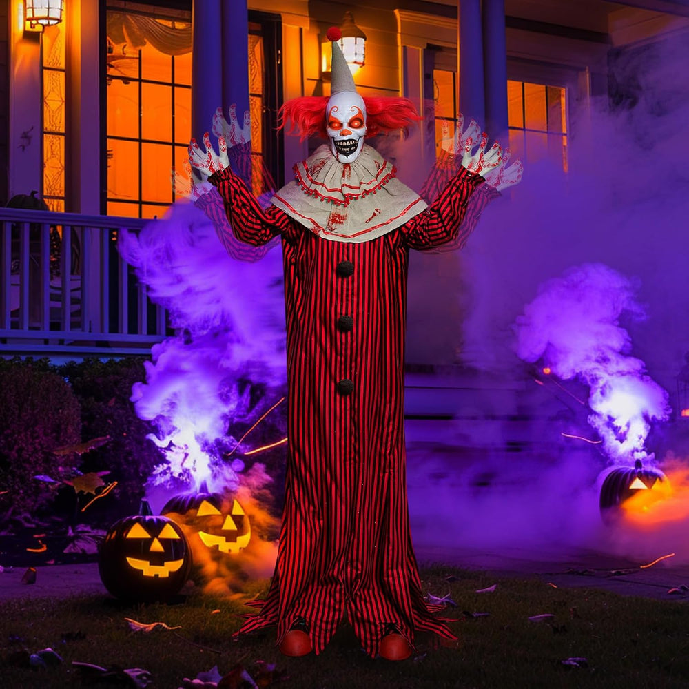 Presence 72" Halloween Decorations Outdoor - Standing Animatronic Clown ...