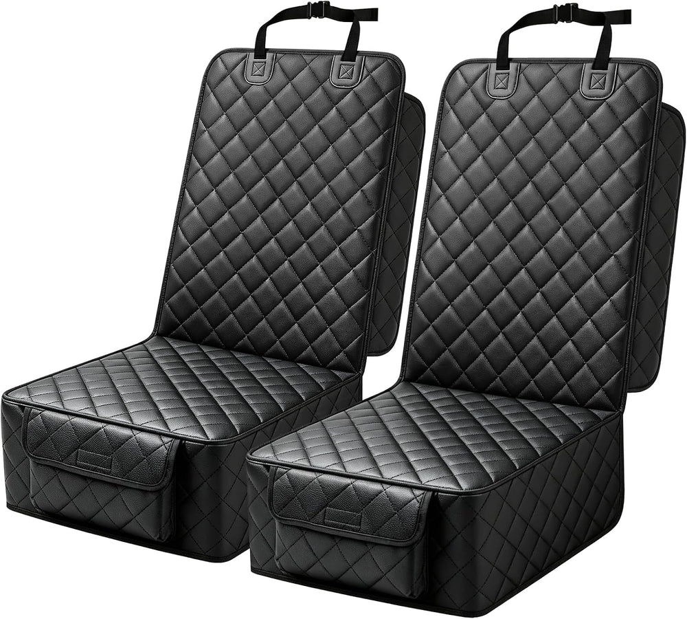 Front Seat Car Cover 2 Pack, PU Leather Dog Car Seat Cover