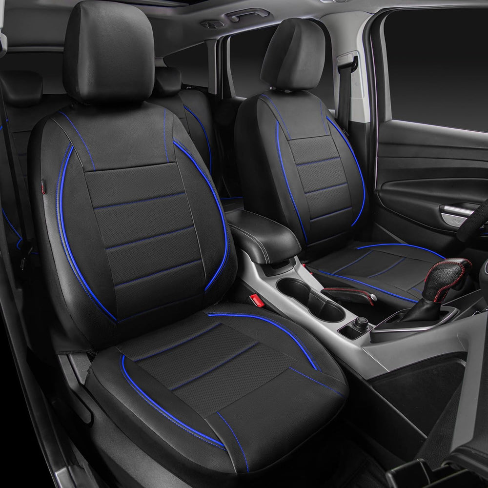CAR PASS Universal FIT Piping Leather Car Seat Cover, for suvs,Van,Trucks,Air...