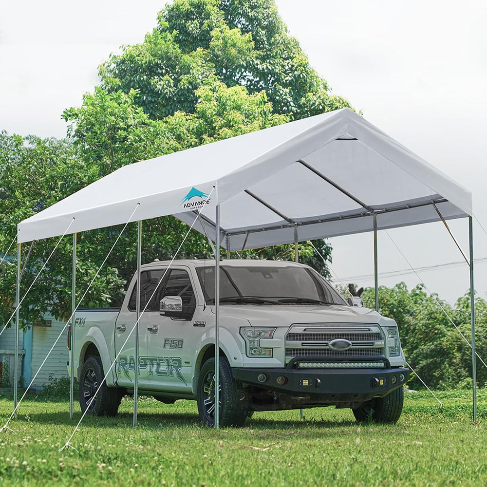 ADVANCE OUTDOOR 12x20 ft Canopy Garage Heavy Duty Carport Car Boat Shelter Pa...