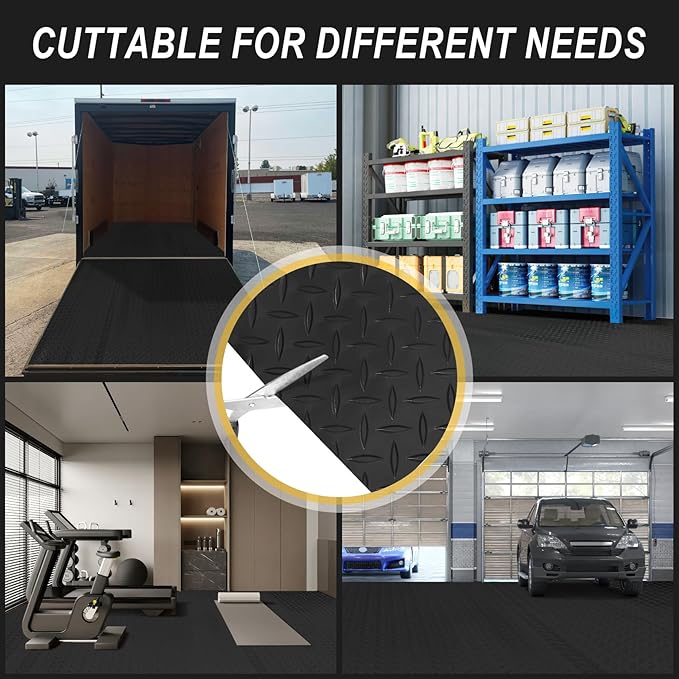 7.5x25 FT Garage Floor Mat, 2.8mm Thickened Flooring Roll (20Pcs)