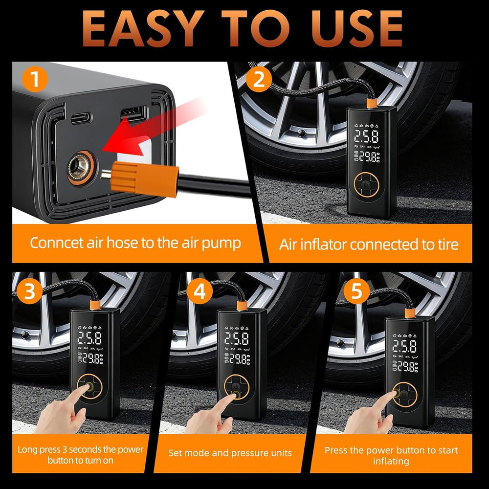 Eleanora Cordless Tyre Inflator Air Compressor 6000 mAh 150PSI 12V DC