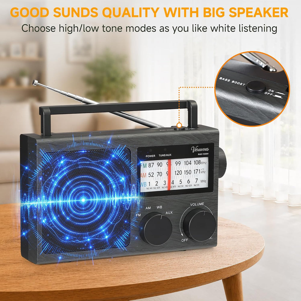 Portable NOAA Weather AM FM Radio AC & Battery Powered