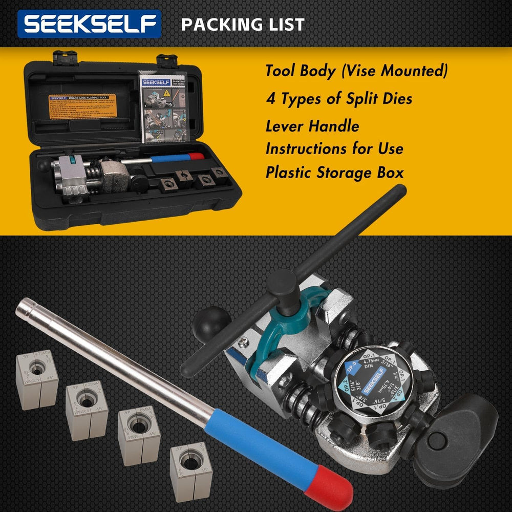 Professional Brake Line Flaring Tool Kit for 45 Degree Single, Double and Bub...