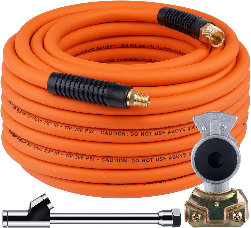 Truck Tire Inflator Kit, 3/8” x 50FT Hybrid Air Hose with 1/4" Chuck and...