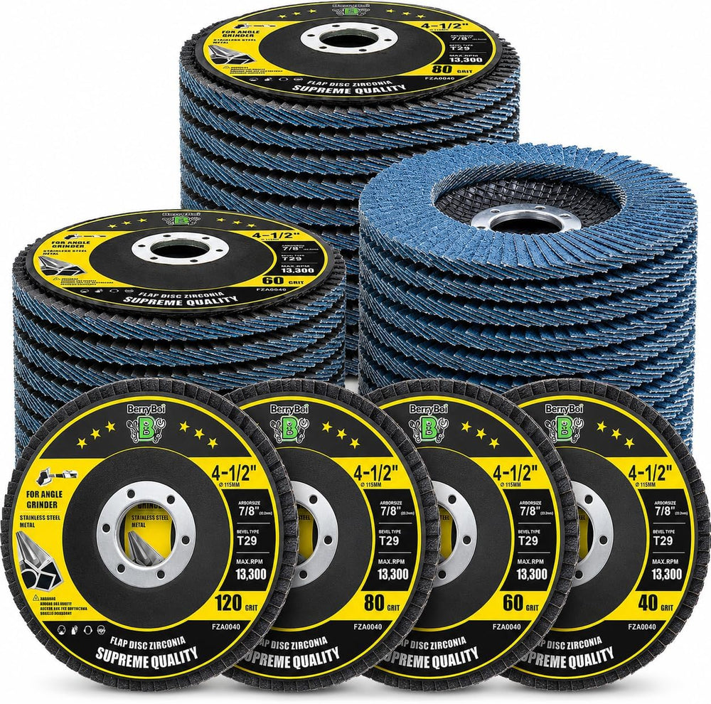 BerryBoi 40 Pack 4-1/2" Zirconia Flap Discs for Angle Grinder