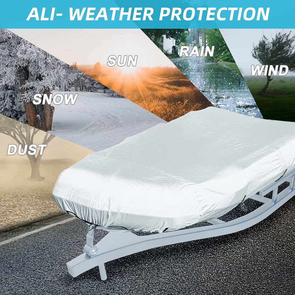600D Marine Grade Fade and Tear Resistant Dinghy Cover, Silver 9.5'-10.5&...