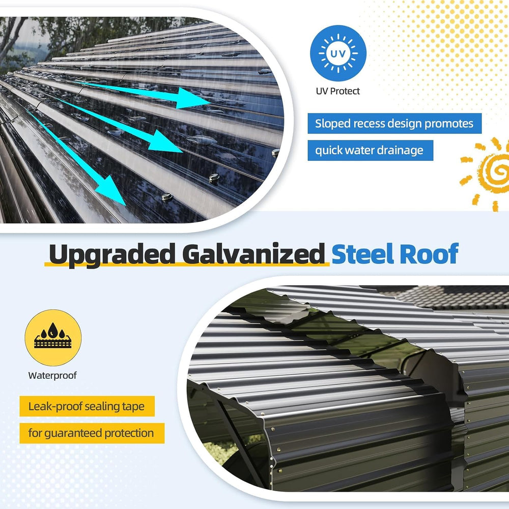 YOLENY 14x30FT RV Carport, Outdoor Heavy Duty Metal Car Ports with Galvanized...