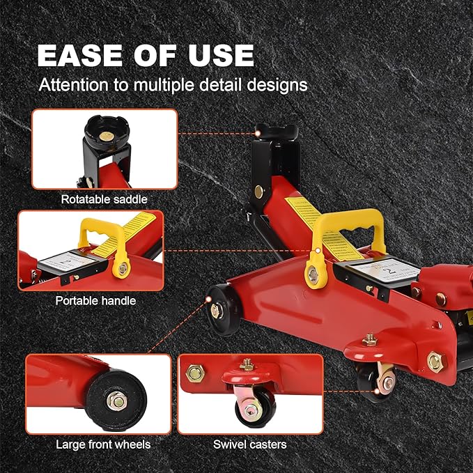 Aain AA095 2 Ton Hydraulic Floor Jack, Low Profile Hydraulic Trolley