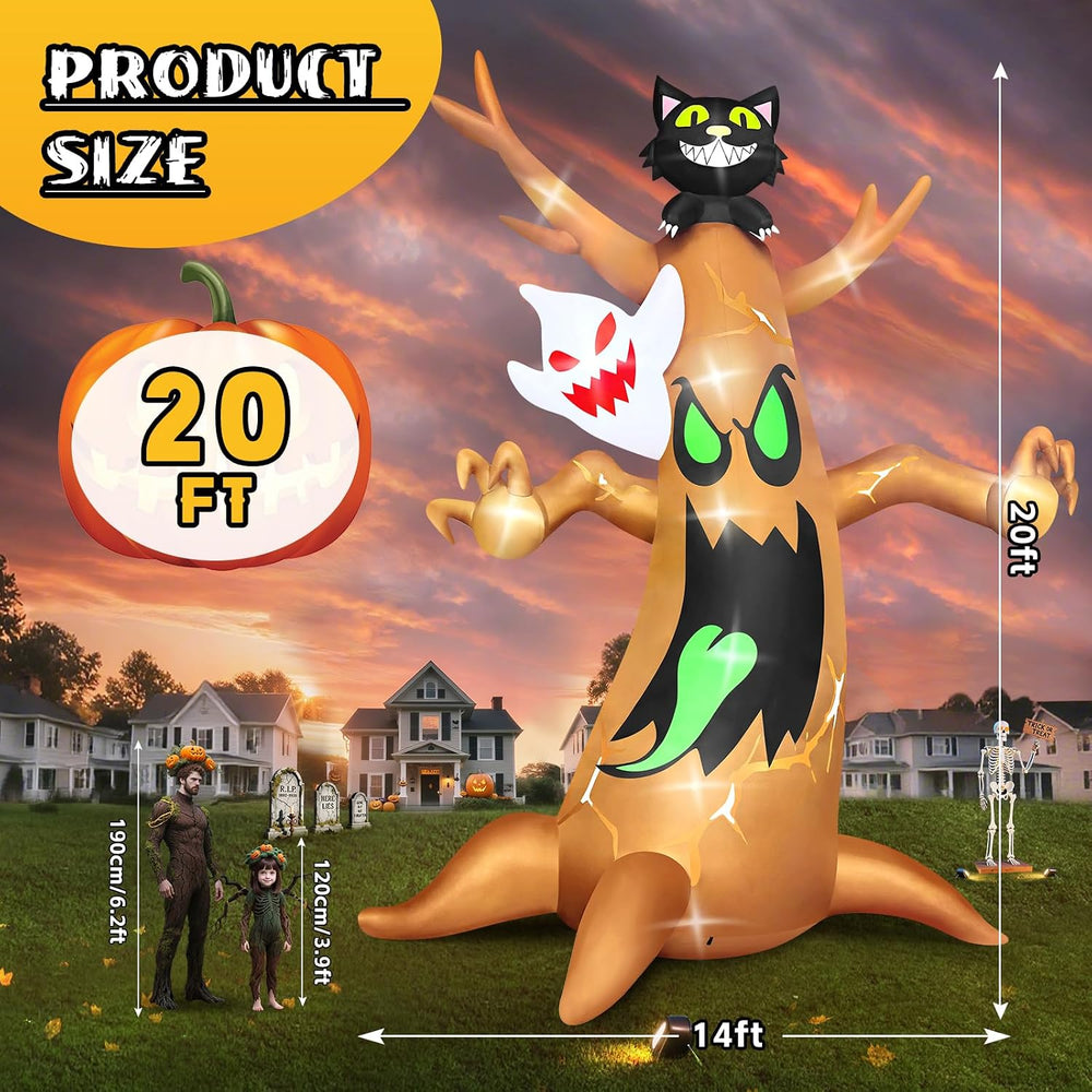 20FT Halloween Inflatables Outdoor, Kalolary Giant Ghost Tree Inflatable