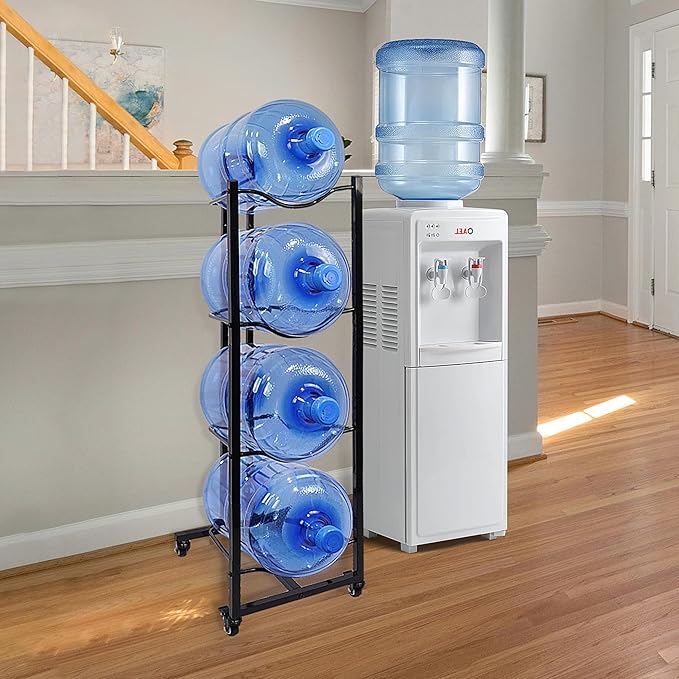 5 Gallon Water Bottle Holder, 4-Tier Heavy Duty Water Cooler Jug Rack, Water